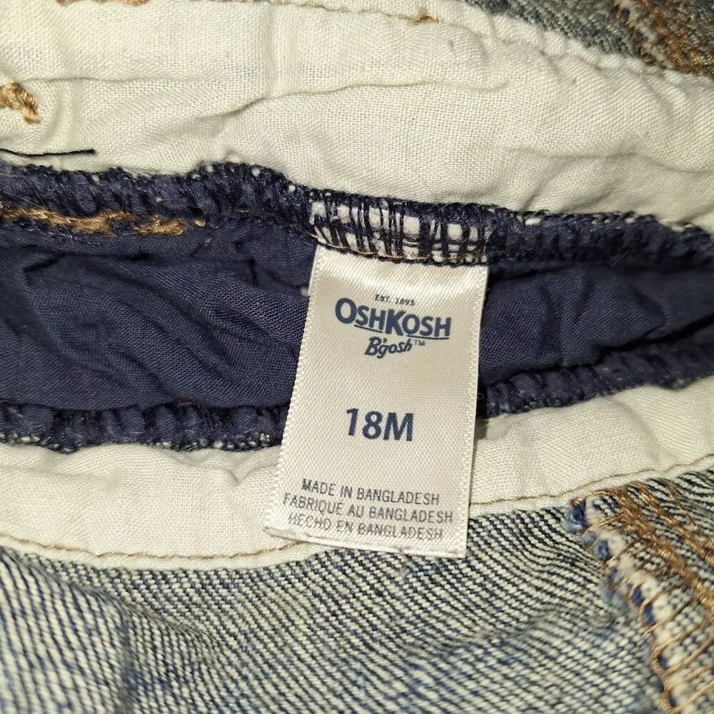 OshKosh B'gosh Girls 18M Denim Overall With Ruffle Skirt-Navy